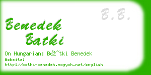benedek batki business card